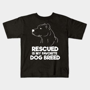 Rescued Is My Favorite Dog Breed Kids T-Shirt